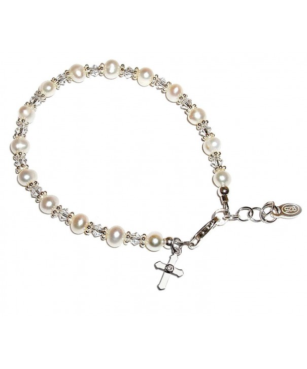 Childrens Communion Sterling Bracelet Swarovski