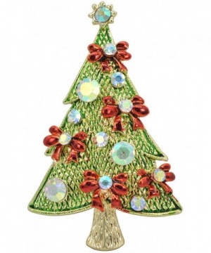 Holiday Christmas Jewelry Xmas Tree Brooch Pin With Colorful Crystal ...