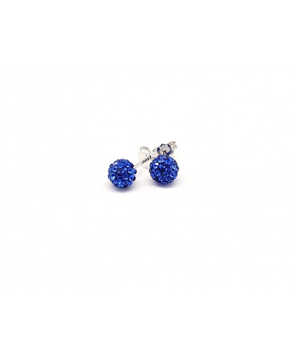 Crystal Earrings Sterling Silver Sapphire