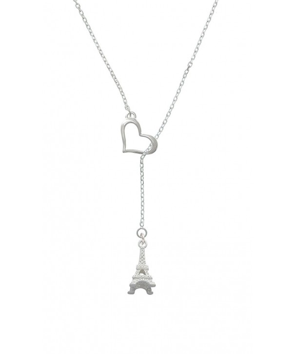 Silvertone Eiffel Tower Lariat Necklace