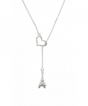 Silvertone Eiffel Tower Lariat Necklace