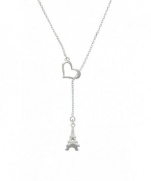 Silvertone Eiffel Tower Lariat Necklace