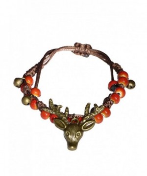 Handcrafted porcelain reindeer strand bracelet