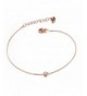 Simple Zircon Solitaire Anklet Plated
