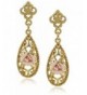 Downton Abbey Gold Tone Porcelain Earrings