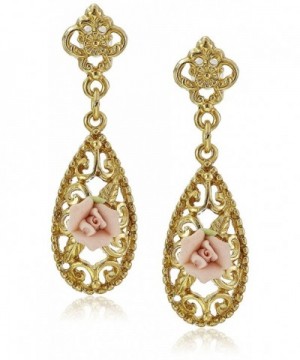Downton Abbey Gold Tone Porcelain Earrings