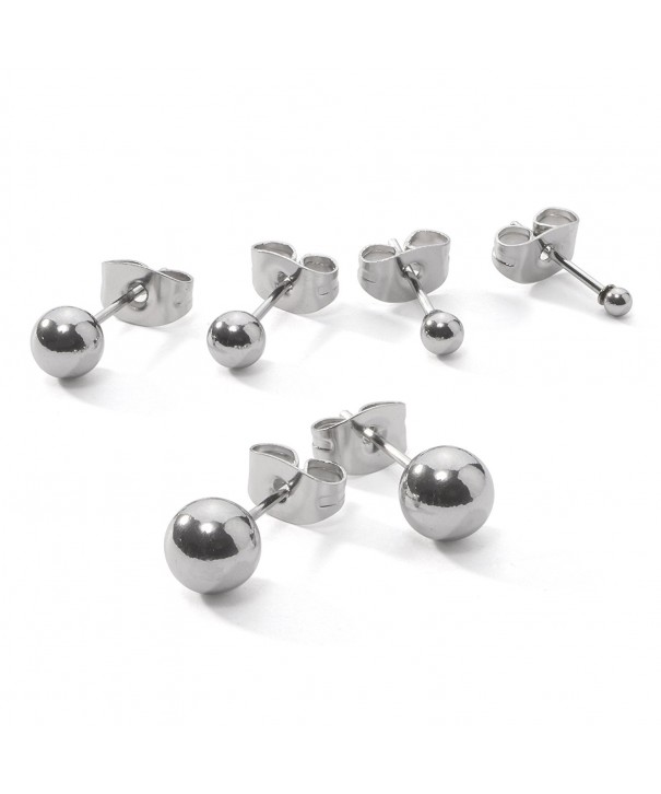Stainless Steel Round Ball Earrings