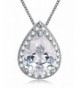 Mints Zirconia Necklace Pendant Teardrop