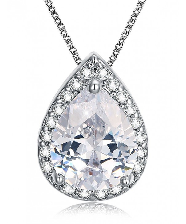 Mints Zirconia Necklace Pendant Teardrop