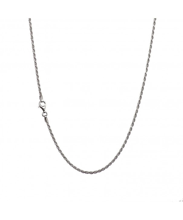 Sterling Diamond Cut Chain Necklace Clasp RHODIUM