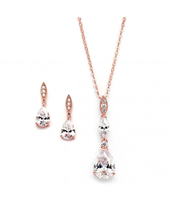 Mariell Teardrop Necklace Earrings Bridesmaids