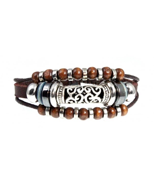 Stylish Swirl Leather Bracelet Adjustable