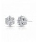 Sterling Silver Flower Earring Zirconia