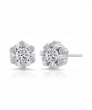 Sterling Silver Flower Earring Zirconia