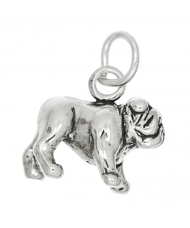 Sterling Silver Oxidized Dimensional Bulldog