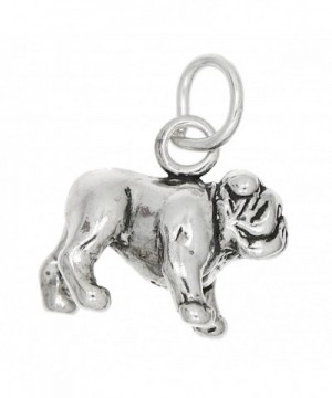 Sterling Silver Oxidized Dimensional Bulldog