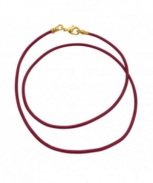 Plated 1 8mm Burgundy Leather Necklace