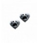 Paw Print Heart Stud Earrings