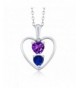 Amethyst Simulated Sapphire Sterling Pendant