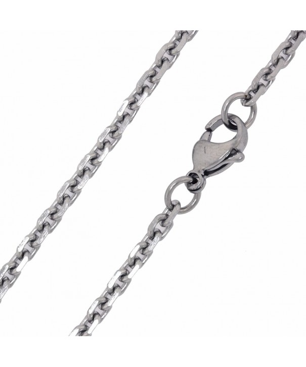 Stainless Steel Faceted Cable Necklace