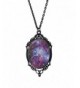 Purple Galaxy Cameo Necklace Ornate