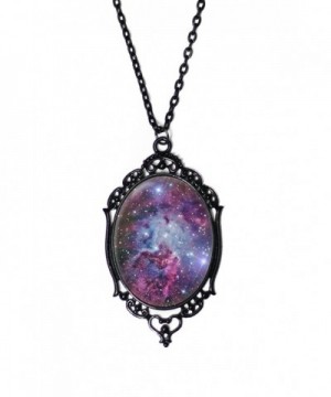 Purple Galaxy Cameo Necklace Ornate