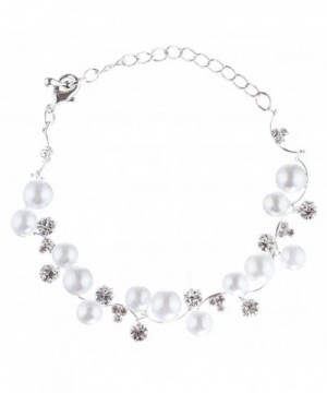 Bridal Bracelet Crystal Rhinestone Pearl