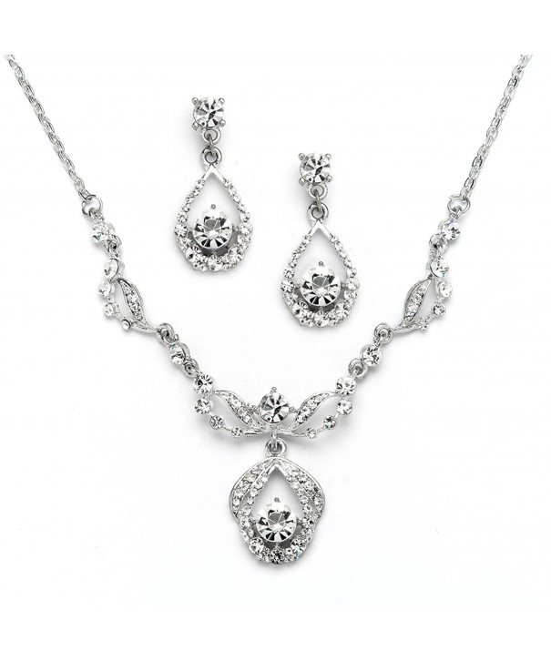 Mariell Vintage Crystal Necklace Earrings