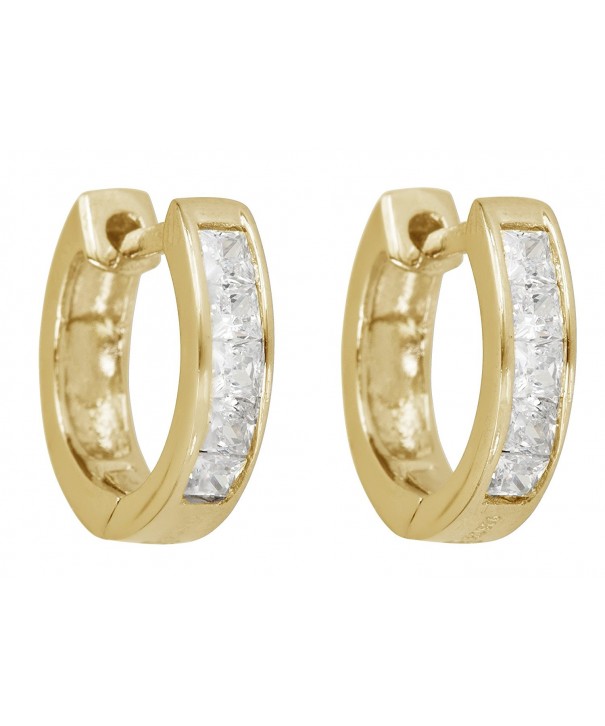 Sterling Zirconia Princess yellow gold sterling silver