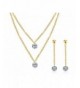 Stainless Zirconia Necklace Earring Jewelry