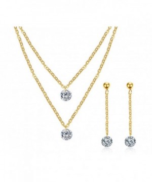 Stainless Zirconia Necklace Earring Jewelry