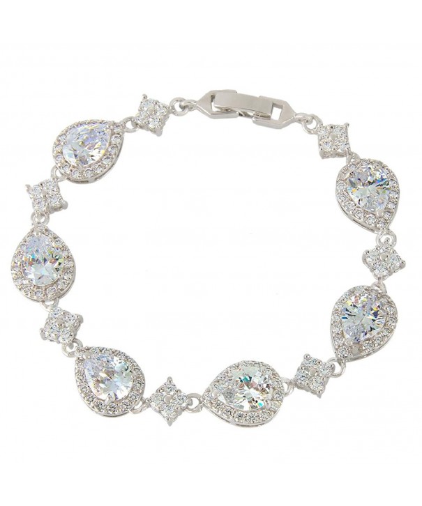 EVER FAITH Silver Tone Wedding Bracelet