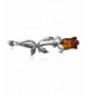 Amber Sterling Silver Classic Flower