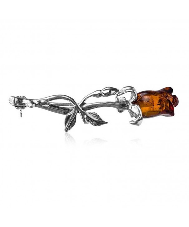 Amber Sterling Silver Classic Flower