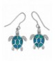 Sterling Silver Synthetic Turtle Earrings