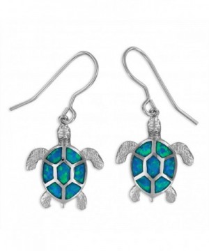 Sterling Silver Synthetic Turtle Earrings