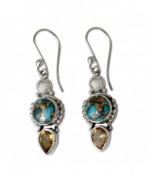 NOVICA Reconstituted Turquoise Sterling Earrings