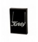 Name Necklace Kristy White Plated