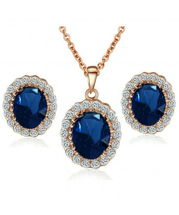 Yoursfs Middleton Sapphire Earrings Necklace
