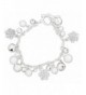 Periwinkle Snowflake Simulated Charms Bracelet