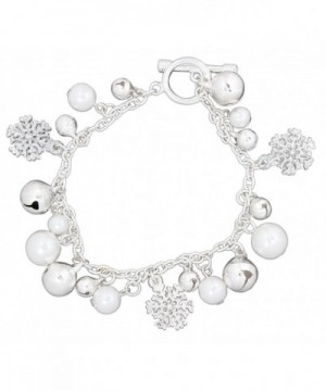 Periwinkle Snowflake Simulated Charms Bracelet