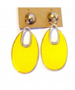 Clip Earrings Dangle Bright Yellow