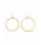 Large Gold Plated Earrings Geometric Dangle