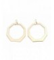 Large Gold Plated Earrings Geometric Dangle