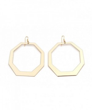 Large Gold Plated Earrings Geometric Dangle