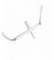 Sterling Silver Sideways Cross Necklace