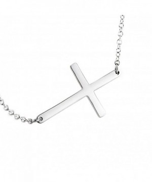 Sterling Silver Sideways Cross Necklace