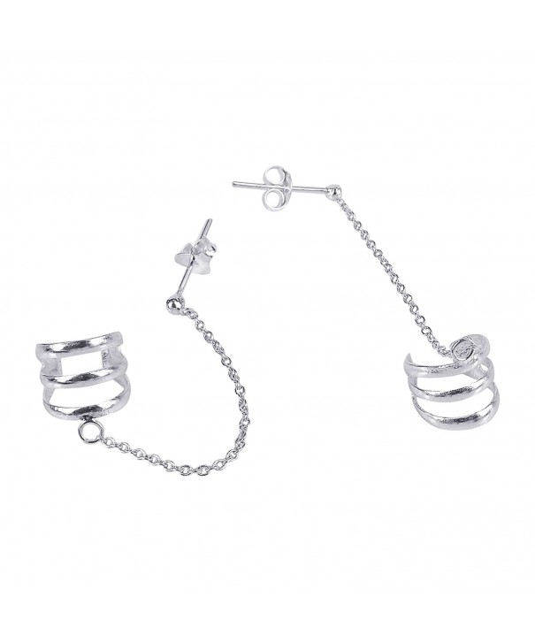 Triple Chain Sterling Silver Earrings