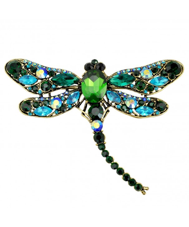 SELOVO Dragonfly Statement Brooch Antique