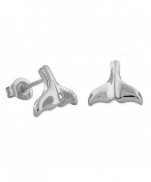 Sterling Silver Small Whale Earrings
